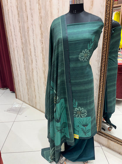 Pashmina green print suit