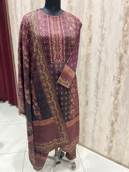Pashmina stitched woolen suit