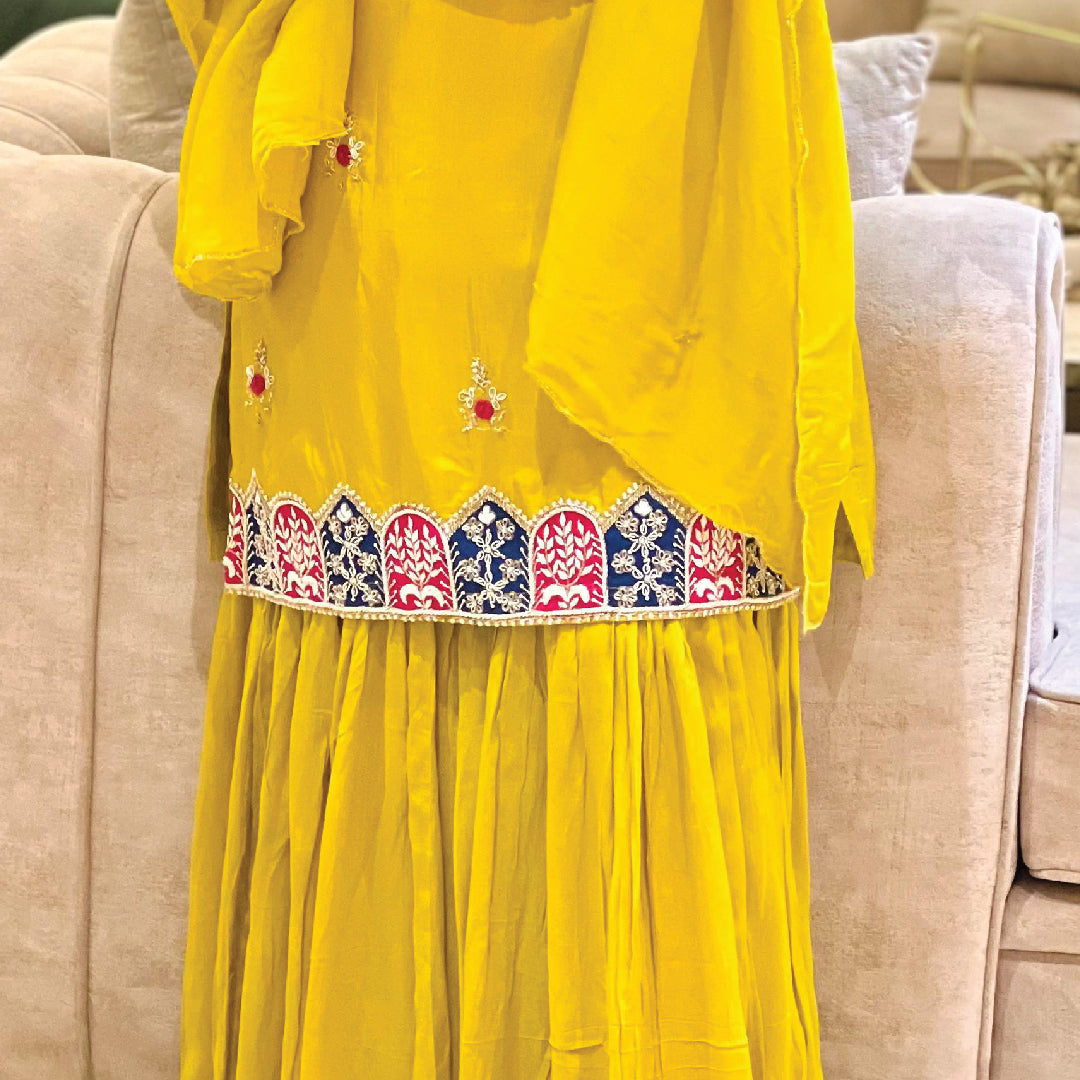 Gaji silk sharara suit