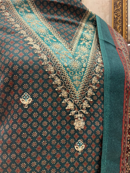 Pashmina V neck print suit