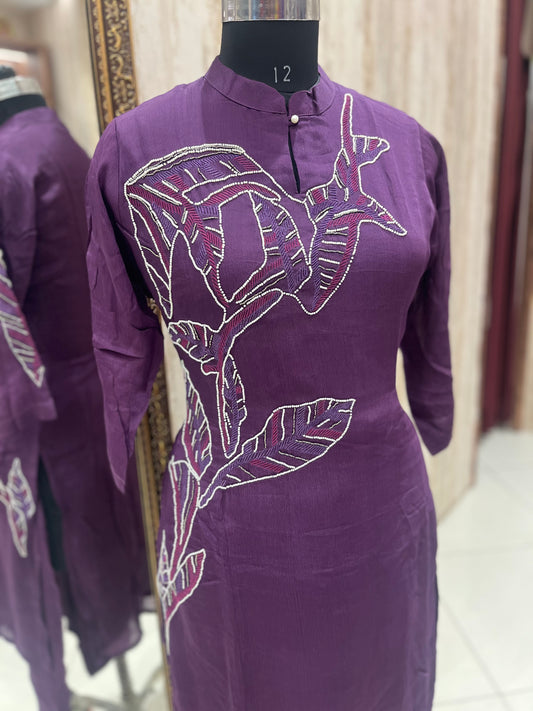 Pearl Handwork Detailing Coord Set