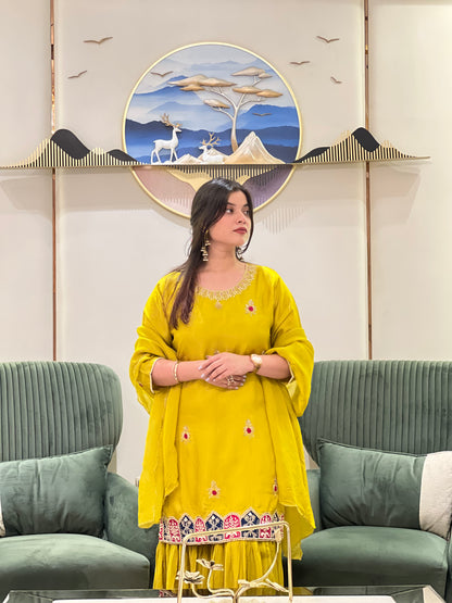 Gaji silk sharara suit