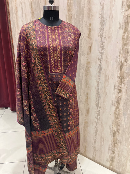 Pashmina stitched woolen suit