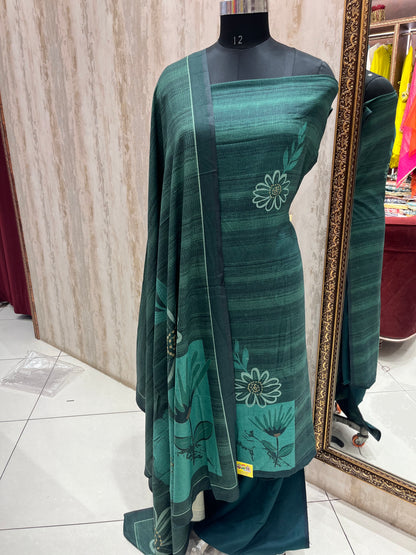Pashmina green print suit
