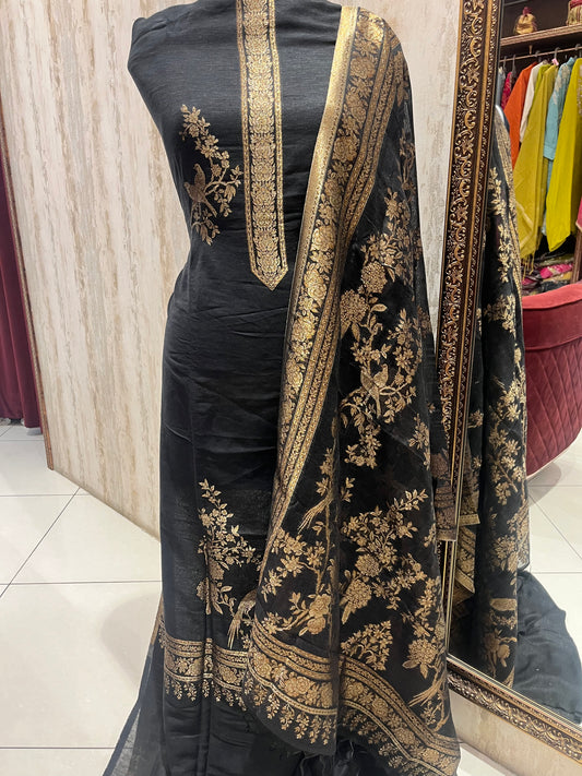Banarsi Style Royal Calcuttan Silk Unstitched Suit