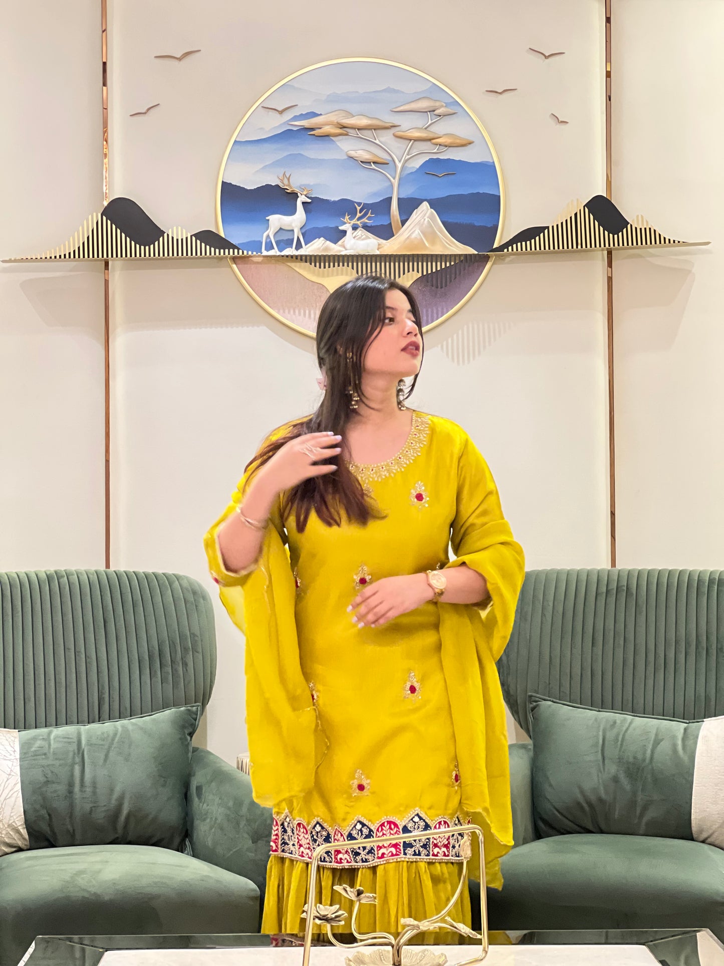 Gaji silk sharara suit