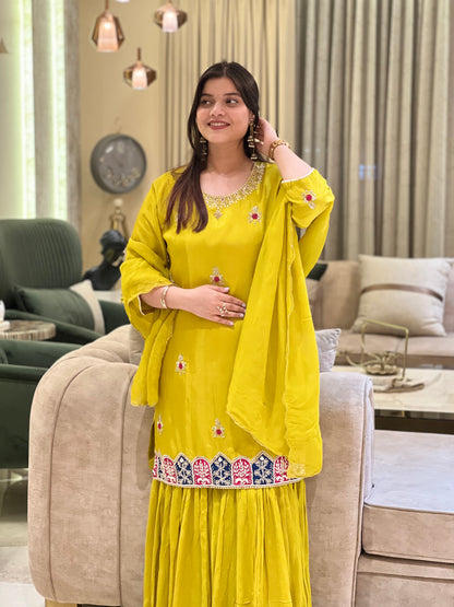 Gaji silk sharara suit
