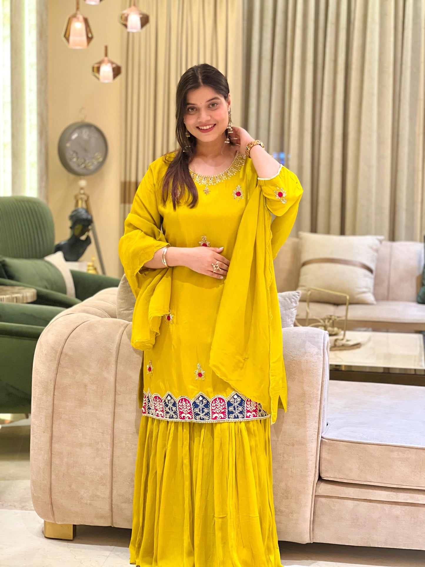 Gaji silk sharara suit
