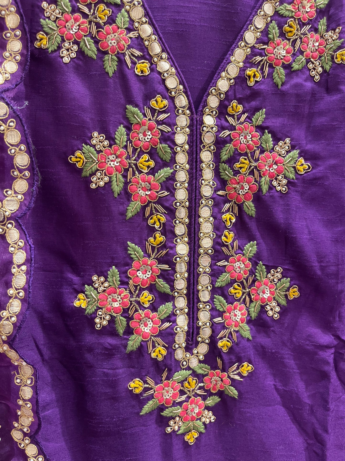 Purple Silk Suit Set