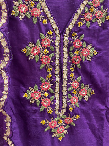 Purple Silk Suit Set