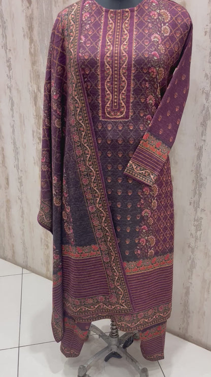 Pashmina stitched woolen suit