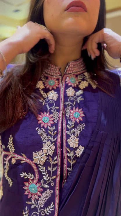 Handwork Dabka Pre draped saree
